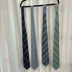 Elegant Blue and Green Patterned Ties